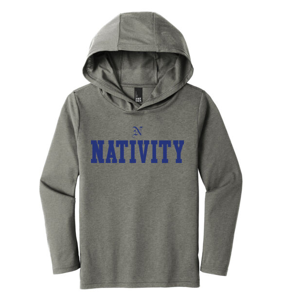 District ® - Youth Perfect Tri ® Long Sleeve Hooded Tee - Printed Logo Thumbnail