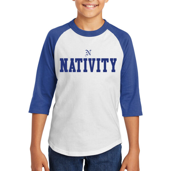 Sport-Tekk Youth Colorblock 3/4 Sleeve Raglan Jersey - Printed Logo Thumbnail