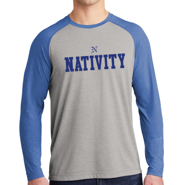 PosiCharge Long Sleeve Tri-Blend Wicking Raglan Tee - Printed Logo Thumbnail