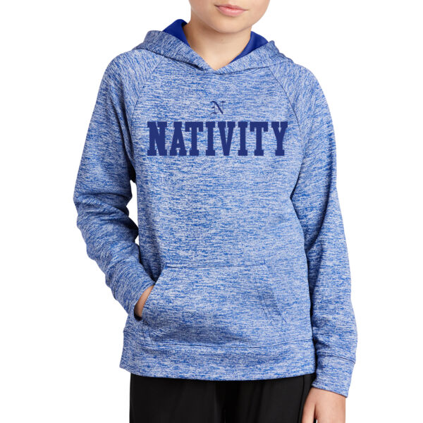 Sport-Tek® Youth PosiCharge® Electric Heather Fleece Hooded Pullover - Printed Logo Thumbnail