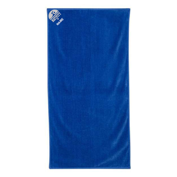 Q-Tees - Velour Beach Towel - Embroidered Logo ** Personalization Included ** Thumbnail
