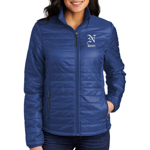 Port Authority® Ladies Packable Puffy Jacket - Embroidered Logo Thumbnail